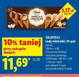 Lidl Gelatelli Lody minirożki, 10-pak oferta