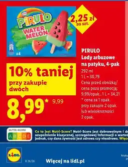 Lidl Pirulo Lody arbuzowe na patyku, 4-pak oferta