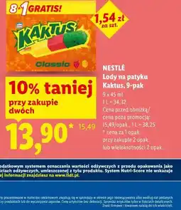 Lidl Nestlé Lody na patyku Kaktus, 9-pak oferta