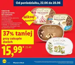 Lidl CARTE D'OR Lody Soft & Crunchy lub z nadzieniem oferta