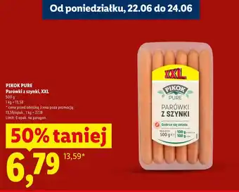 Lidl PIKOK PURE Parówki z szynki, XXL oferta