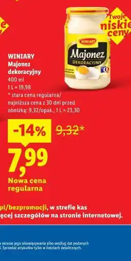 Lidl WINIARY Majonez Dekoracyjny oferta