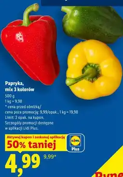 Lidl Papryka, mix 3 kolorów oferta