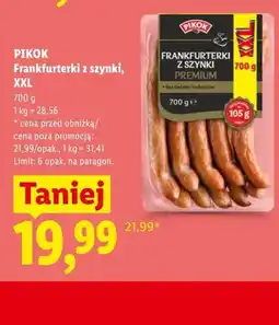 Lidl PIKOK Frankfurterki z szynki, XXL oferta