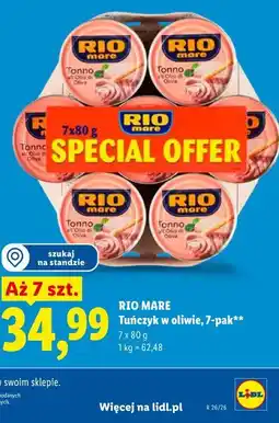 Lidl RIO MARE Tuńczyk w oliwie, 7-pak oferta