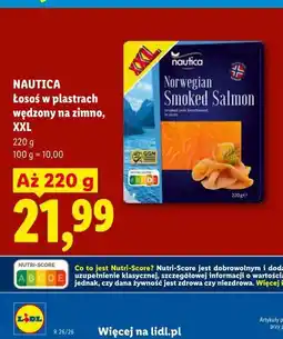 Lidl Nautica Łosoś w plastrach wędzony na zimno, XXL oferta