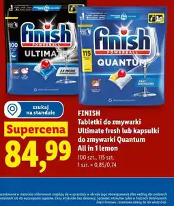 Lidl FINISH Tabletki do zmywarki Ultimate fresh lub kapsułki do zmywarki Quantum All in 1 lemon oferta