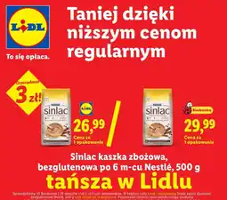 Lidl Nestlé Sinlac Kaszka zbożowa bezglutenowa po 6 m-cu oferta