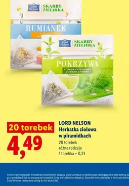 Lidl Lord Nelson Herbatka ziołowa w piramidkach oferta