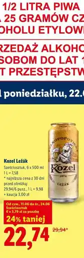 Lidl Kozel Ležák oferta