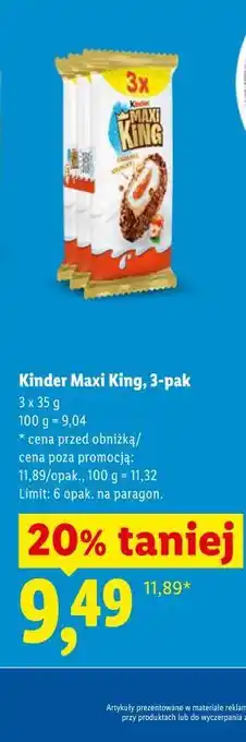 Lidl Kinder Maxi King, 3-pak oferta