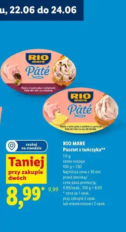 Lidl RIO MARE Pasztet z tuńczyka oferta