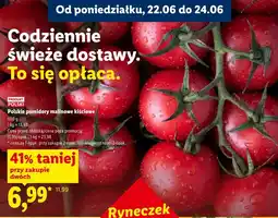 Lidl Polskie pomidory malinowe kiściowe Ryneczek Lidla oferta