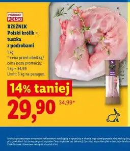 Lidl RZEŹNIK Polski królik - tuszka z podrobami oferta