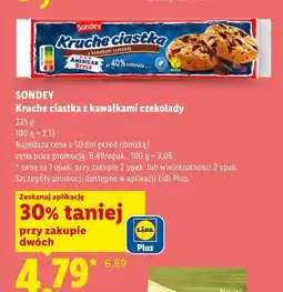 Lidl Sondey Kruche ciastka z kawałkami czekolady oferta