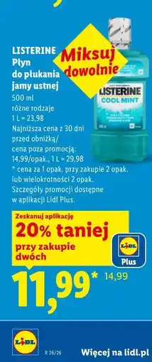 Lidl Listerine Płyn do płukania jamy ustnej oferta