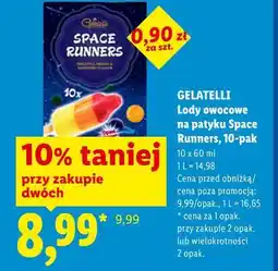 Lidl Gelatelli Lody owocowe na patyku Space Runners, 10-pak oferta