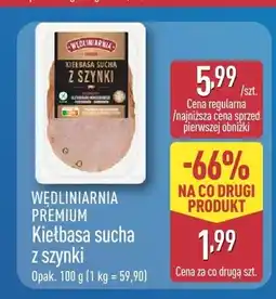 ALDI Kiełbasa sucha z szynki Wędliniarnia Premium oferta