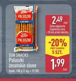 ALDI Paluszki żerańskie słone Sun Snacks oferta