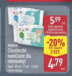 ALDI Chusteczki nawilżane dla niemowląt Mamia Sensitive oferta