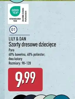 ALDI Szorty dresowe dziecięce Lily & Dan oferta