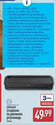 ALDI Urządzenie do pakowania próżniowego Ambiano oferta