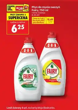 Biedronka Płyn do mycia naczyń Fairy Sensitive Drzewo herbaciane i mięta oferta