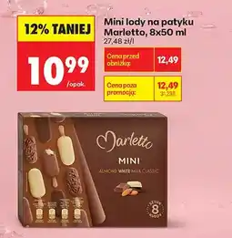 Biedronka Mini lody na patyku Marletto Almond White Milk Classic 8-pak oferta