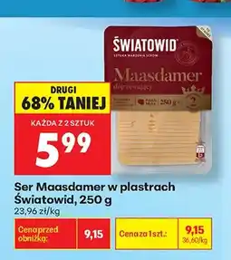 Biedronka Ser Maasdamer w plastrach Światowid oferta