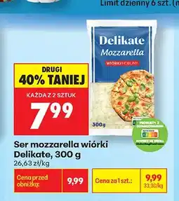 Biedronka Ser mozzarella wiórki Delikate oferta