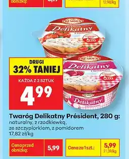 Biedronka Twaróg Delikatny z rzodkiewką Président oferta