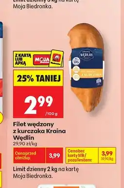Biedronka Filet wędzony z kurczaka Kraina Wędlin oferta