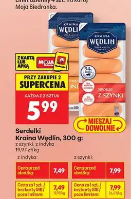 Biedronka Serdelki z indyka Kraina Wędlin oferta