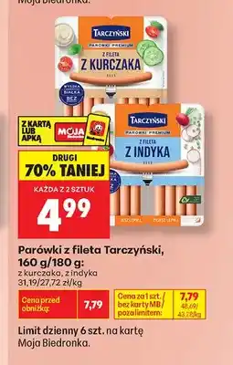 Biedronka Parówki z fileta z kurczaka Tarczyński oferta