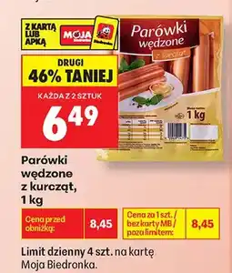 Biedronka Parówki wędzone z kurcząt Kraina Wędlin oferta