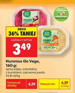 Biedronka Hummus z burakiem Go Vege oferta