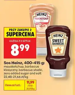 Biedronka Sos barbecue zero added sugar and salt Heinz oferta