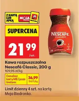 Biedronka Kawa rozpuszczalna Nescafé Classic oferta