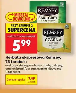 Biedronka Herbata ekspresowa Remsey Earl Grey z nutą cytryny oferta