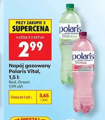 Biedronka Napój gazowany Polaris Vital Green oferta