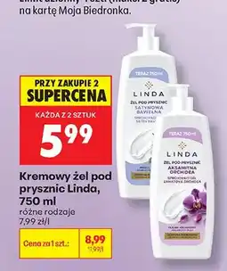 Biedronka Kremowy żel pod prysznic Linda Satynowa Bawełna oferta
