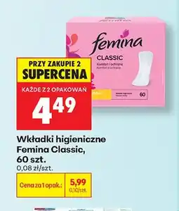 Biedronka Wkładki higieniczne Femina Classic oferta
