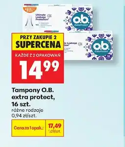 Biedronka Tampony O.B. extra protect oferta