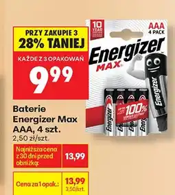 Biedronka Baterie Energizer Max AAA 4-pak oferta
