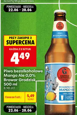 Biedronka Piwo bezalkoholowe Mango Ale 0,0% Browar Grodzisk oferta