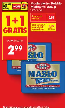 Biedronka Masło ekstra Polskie Mlekovita oferta