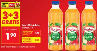 Biedronka Sok 100% jabłko Hortex oferta