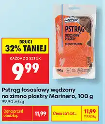 Biedronka Pstrąg łososiowy wędzony na zimno plastry Marinero oferta