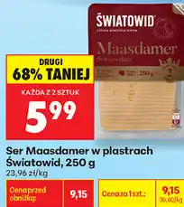 Biedronka Ser Maasdamer w plastrach Światowid oferta