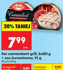 Biedronka Ser camembert grill, 2x80 g + sos żurawinowy, 15 g oferta
